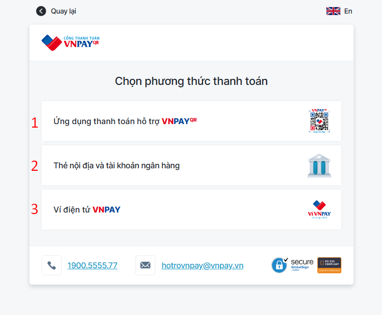 phương thức thanh toán