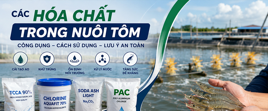 hóa chất trong nuôi tôm